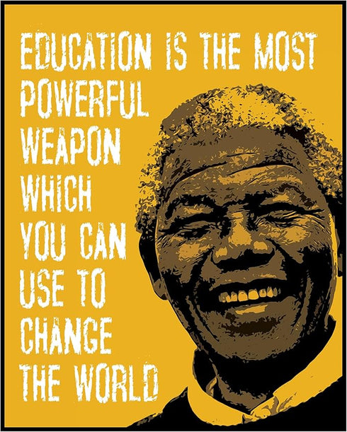 Posterizer 1 pcs-education is the most powerful weapon-Nelson Mandela quote-Teachers & Classrooms-Motivational & Inspirational Art- UNFRAMED Wall ...